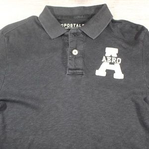 Aeropostale Men's Polo Shirt Black Size S EUC